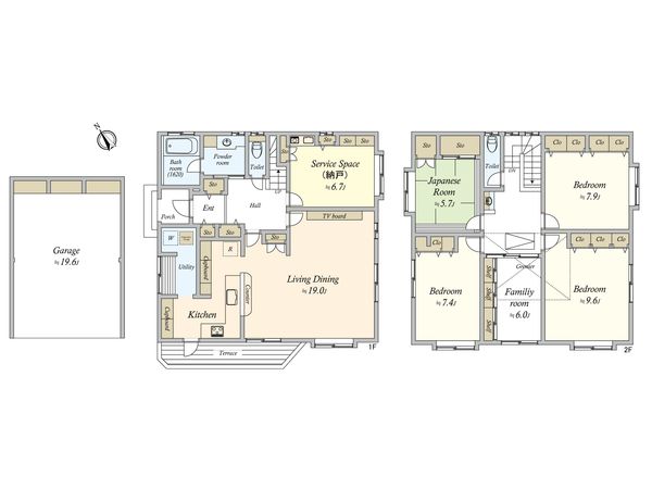渋谷区上原3丁目 戸建 間取図(平面図)