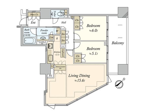 パークタワー渋谷本町 間取図(平面図) 間取図(平面図)