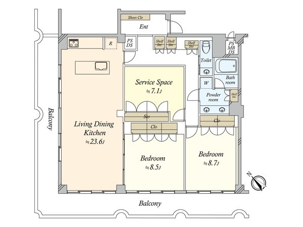 代々木ハイライズ 間取図(平面図) 代々木ハイライズ 間取図(平面図)
