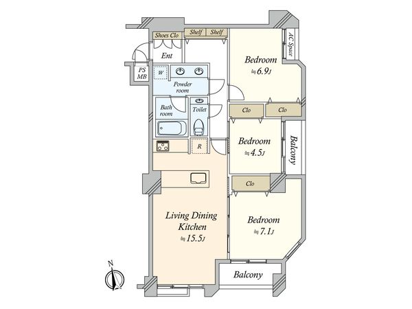 代々木ロイヤルマンション 間取図(平面図) 代々木ロイヤルマンション 間取図(平面図)