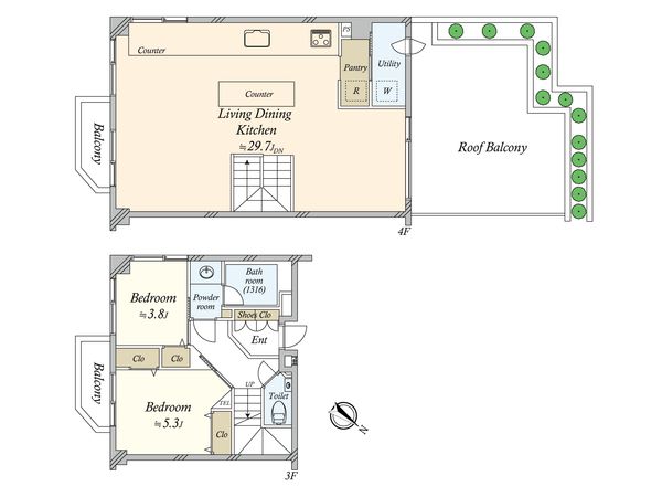ベルテ代々木 間取図(平面図)