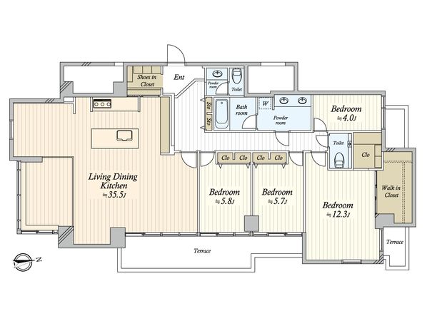 代々木パークサイド 間取図(平面図) 代々木パークサイド 間取図(平面図)