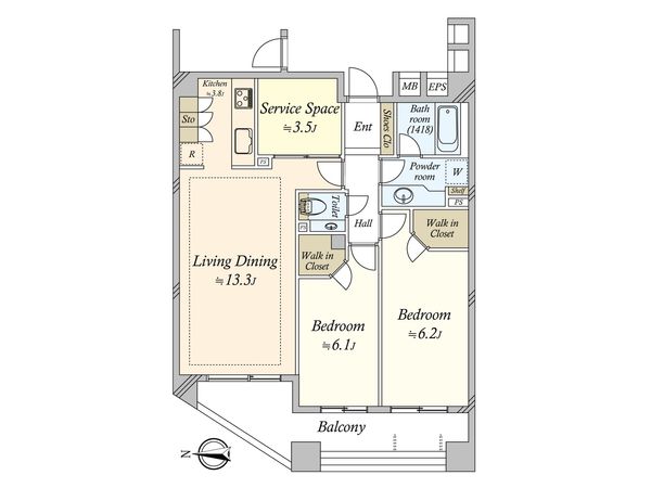 レジデンシャルアート代々木公園 間取図(平面図) 間取図(平面図)