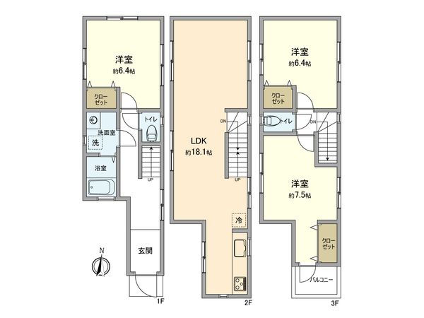 上小田中2丁目売地B区画 建物プラン例 (間取り図) 上小田中2丁目売地B区画 建物プラン例 (間取り図)