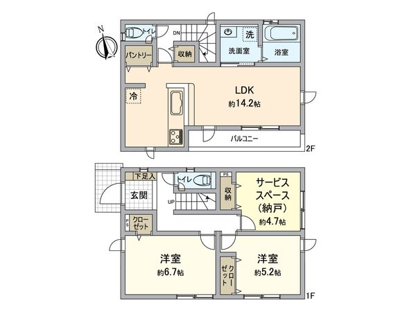 千年新築戸建 1号棟 間取図(平面図)