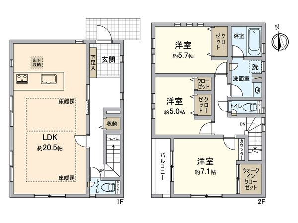 神木本町3丁目新築戸建 4号棟 間取図(平面図)