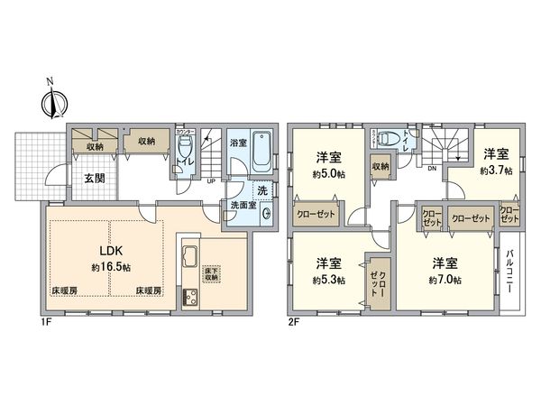 神木本町3丁目新築戸建 5号棟 間取図(平面図)