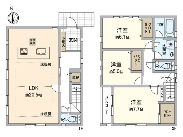 神木本町3丁目新築戸建 6号棟 間取図(平面図)