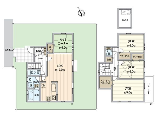 向ケ丘新築戸建2号棟 間取図(平面図)