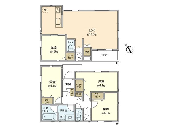 久地1丁目 戸建 間取図(平面図) 久地1丁目 戸建 間取図(平面図)