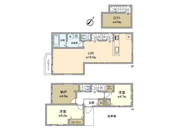 菅生5丁目新築戸建 B号棟 間取図(平面図) 菅生5丁目新築戸建 B号棟 間取図(平面図)
