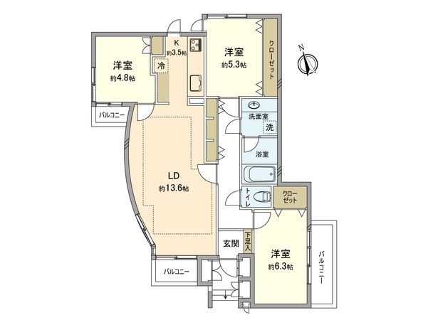 バースシティ溝の口プレミール 間取図(平面図) バースシティ溝の口プレミール 間取図(平面図)