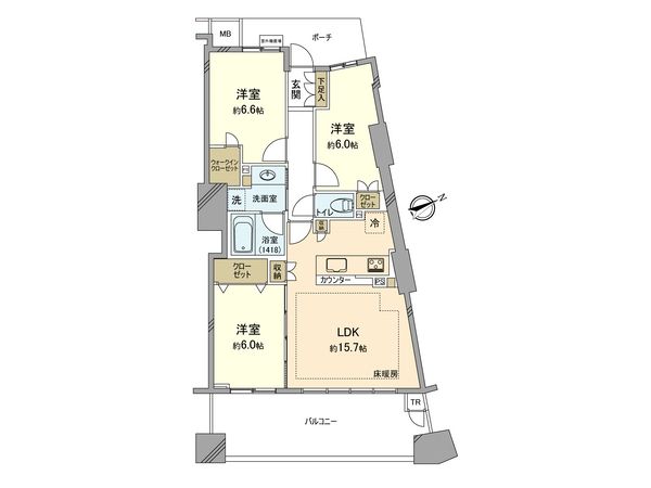 ザ・タワー&パークス田園都市溝の口 間取図(平面図)