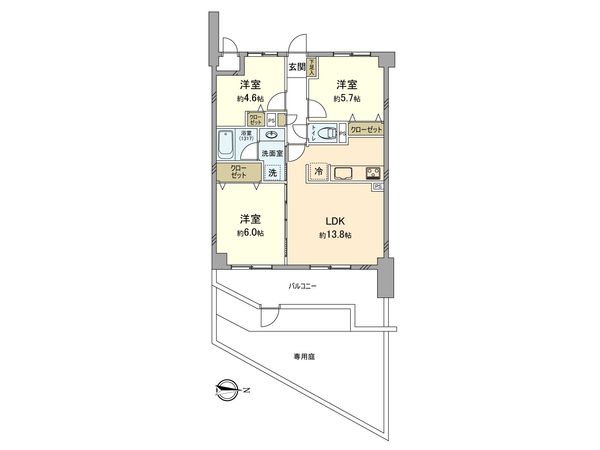 フローレンスパレス多摩川緑地 間取図(平面図) 間取図(平面図)