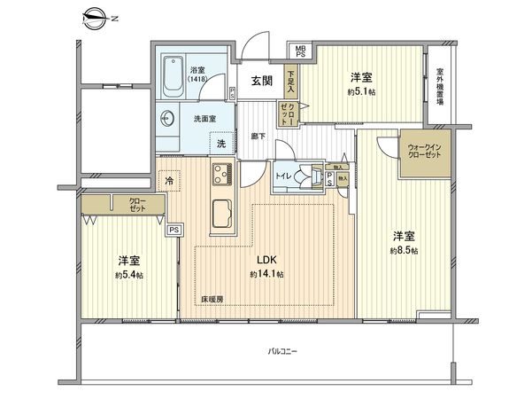クリオレジダンス新城 サウスコート 間取図(平面図) 間取図(平面図)