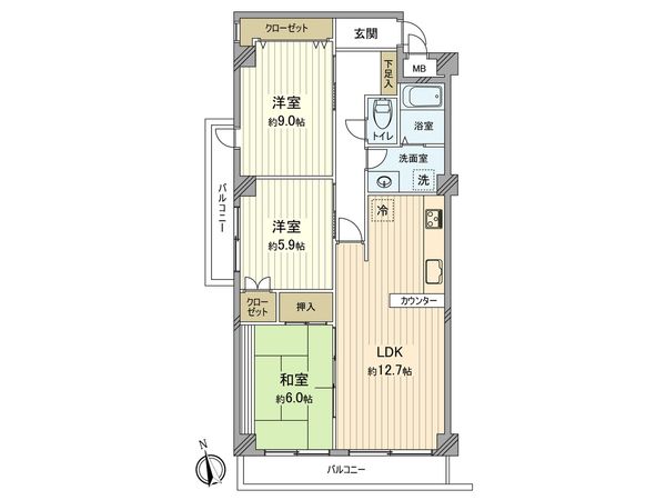クイーンハイツ久地 間取図(平面図) 間取図(平面図)
