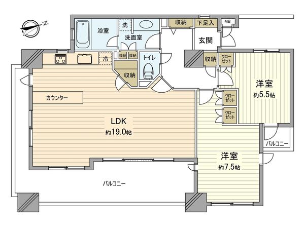 コムロンド二子多摩川 間取図(平面図) コムロンド二子多摩川 間取図(平面図)