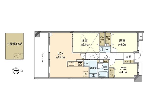 クレッセント高津Ⅱ 間取図(平面図) 間取図(平面図)