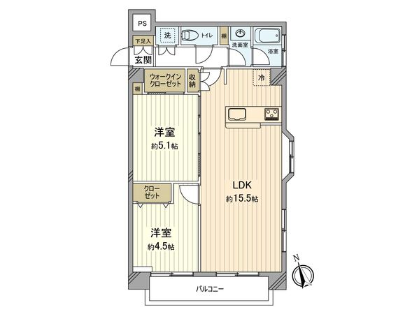 サンコーポ宿河原 間取図(平面図)