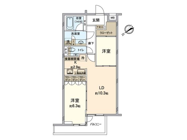 ロイヤルシーズン二子玉川 間取図(平面図)