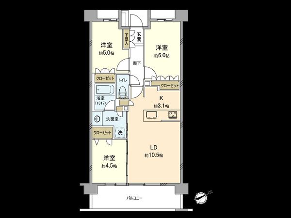 クリオ溝の口ガーデンコート 間取図(平面図) クリオ溝の口ガーデンコート 間取図(平面図)