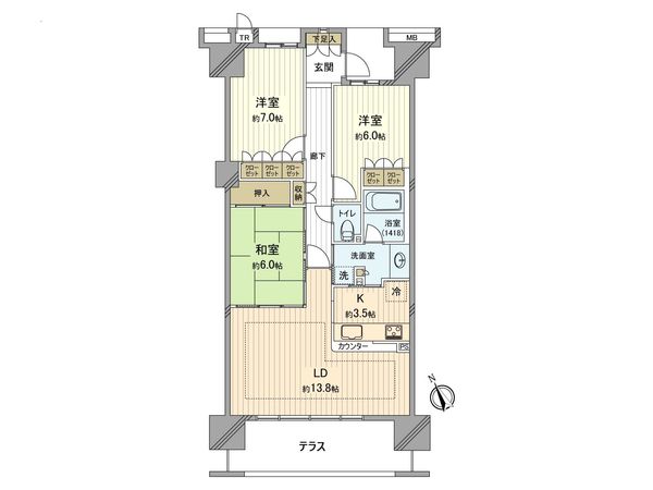 溝の口ガーデンアクアス アクアウイング 間取図(平面図) 溝の口ガーデンアクアス アクアウイング 間取図(平面図)