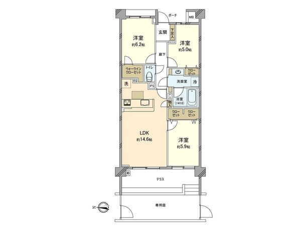 パークスクエア二子多摩川 間取図(平面図)