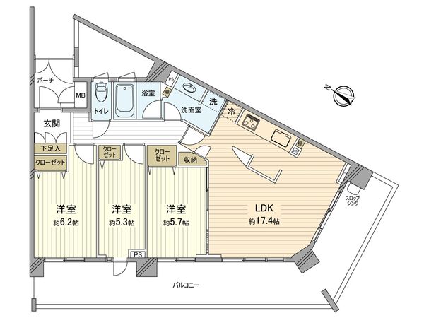パークスクエア二子多摩川 間取図(平面図) パークスクエア二子多摩川 間取図(平面図)