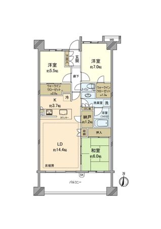 BELISTA溝の口 間取図(平面図) BELISTA溝の口 間取図(平面図)