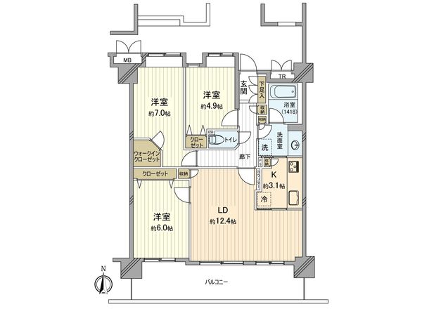 メイフェアパークス溝の口F棟 間取図(平面図) メイフェアパークス溝の口F棟 間取図(平面図)