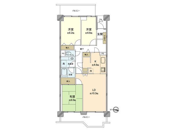 パークシティ溝口 A棟 間取図(平面図) パークシティ溝口 A棟 間取図(平面図)