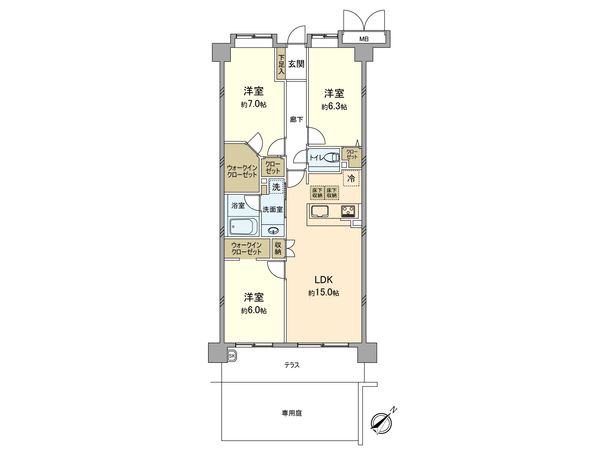 コアマンションリバーフロント二子多摩川 間取図(平面図) コアマンションリバーフロント二子多摩川 間取図(平面図)