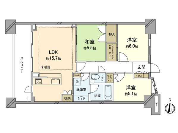 BELISTA溝の口 間取図(平面図) 間取図(平面図)