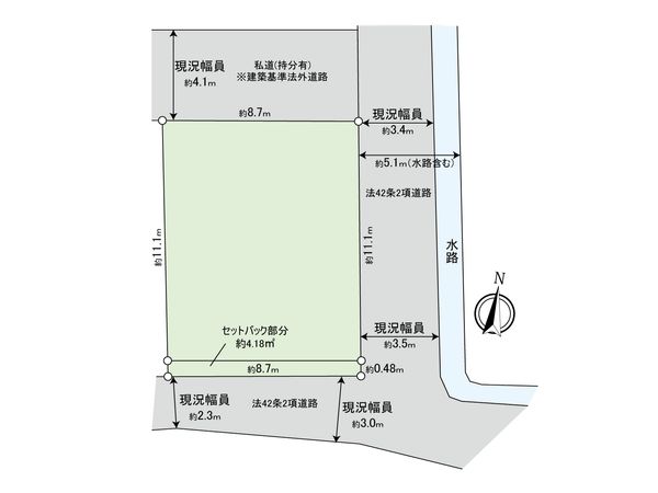 港北区日吉1丁目(古家付土地) 区画図 港北区日吉1丁目(古家付土地) 区画図