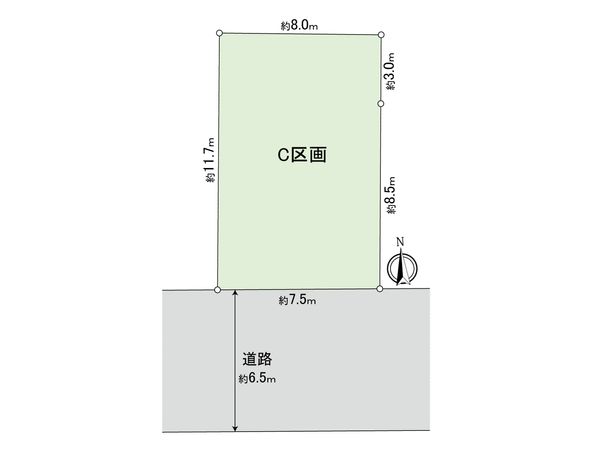 港北区下田町3丁目(土地)C区画 区画図 港北区下田町3丁目(土地)C区画 区画図