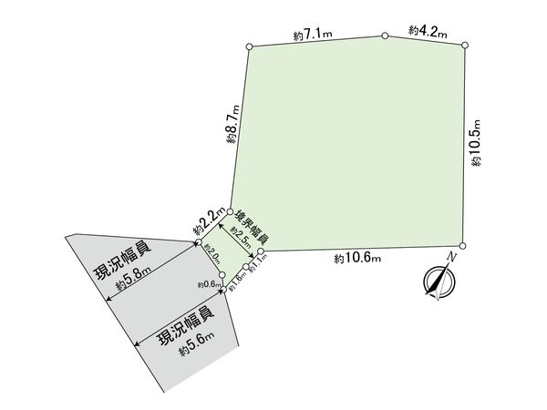 港北区高田西5丁目(古家付土地) 区画図