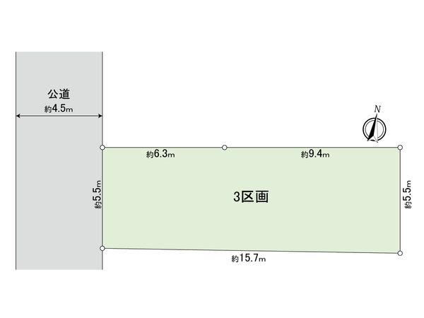 高津区蟹ケ谷(土地)3区画 区画図