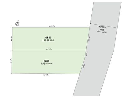 港北区大曽根2丁目(土地)2区画 区画図
