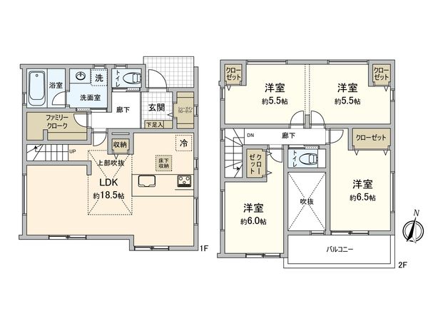 鶴見区北寺尾7丁目(新築戸建)11号棟 間取図(平面図) 鶴見区北寺尾7丁目(新築戸建)11号棟 間取図(平面図)