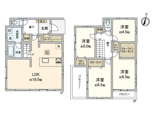 鶴見区北寺尾7丁目(新築戸建)14号棟 間取図(平面図) 鶴見区北寺尾7丁目(新築戸建)14号棟 間取図(平面図)