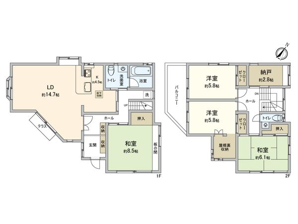 港北区日吉本町6丁目(戸建) 間取図(平面図)
