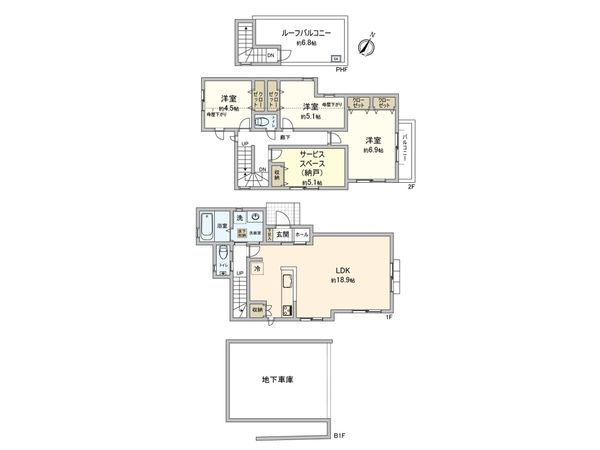 港北区日吉本町5丁目(新築1号棟) 間取図(平面図)