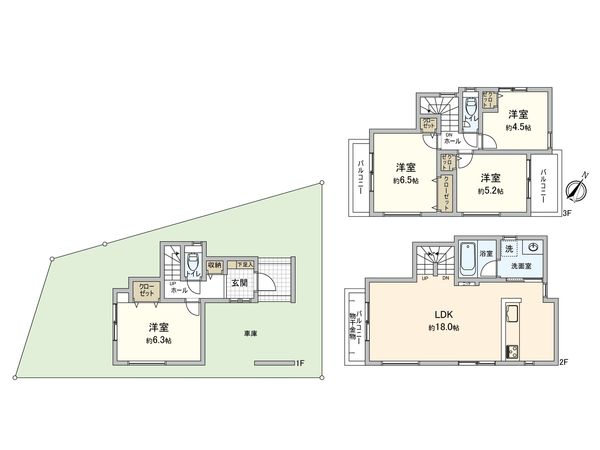 高津区久末(新築戸建) 間取図(平面図) 間取図(平面図)