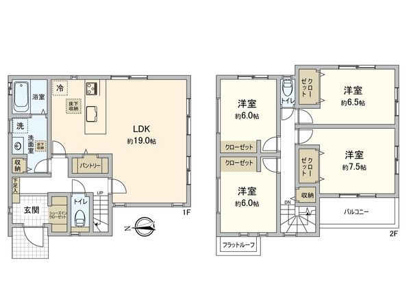 港北区日吉本町6丁目(新築戸建) 間取図(平面図) 間取図(平面図)