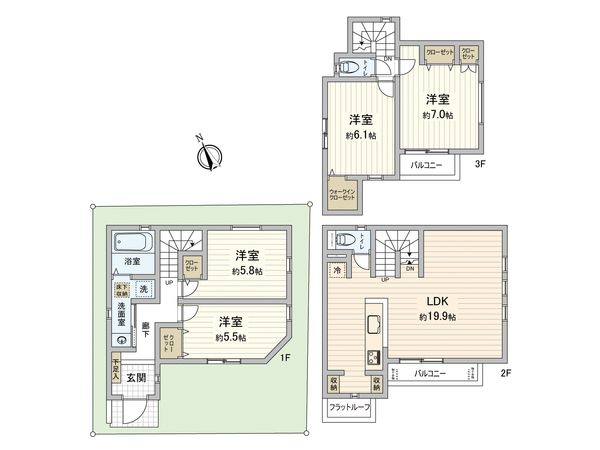港北区高田西2丁目(新築戸建) 間取図(平面図)
