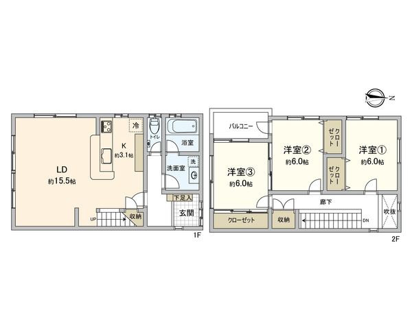 日吉本町6丁目(戸建) 間取図(平面図) 間取図(平面図)