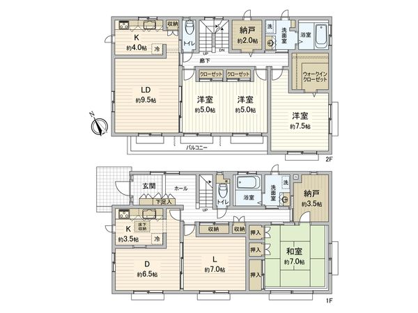 南加瀬5丁目二世帯住宅 間取図(平面図) 南加瀬5丁目二世帯住宅 間取図(平面図)