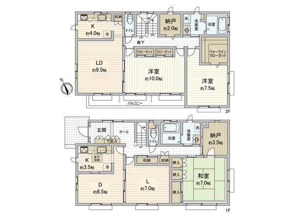 南加瀬5丁目二世帯住宅 間取図(平面図)