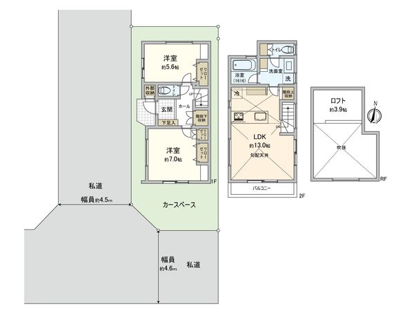 港北区新吉田東6丁目(新築戸建) 間取図(平面図) 港北区新吉田東6丁目(新築戸建) 間取図(平面図)