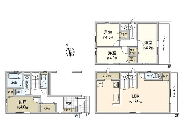 幸区南加瀬5丁目 新築戸建 間取図(平面図)